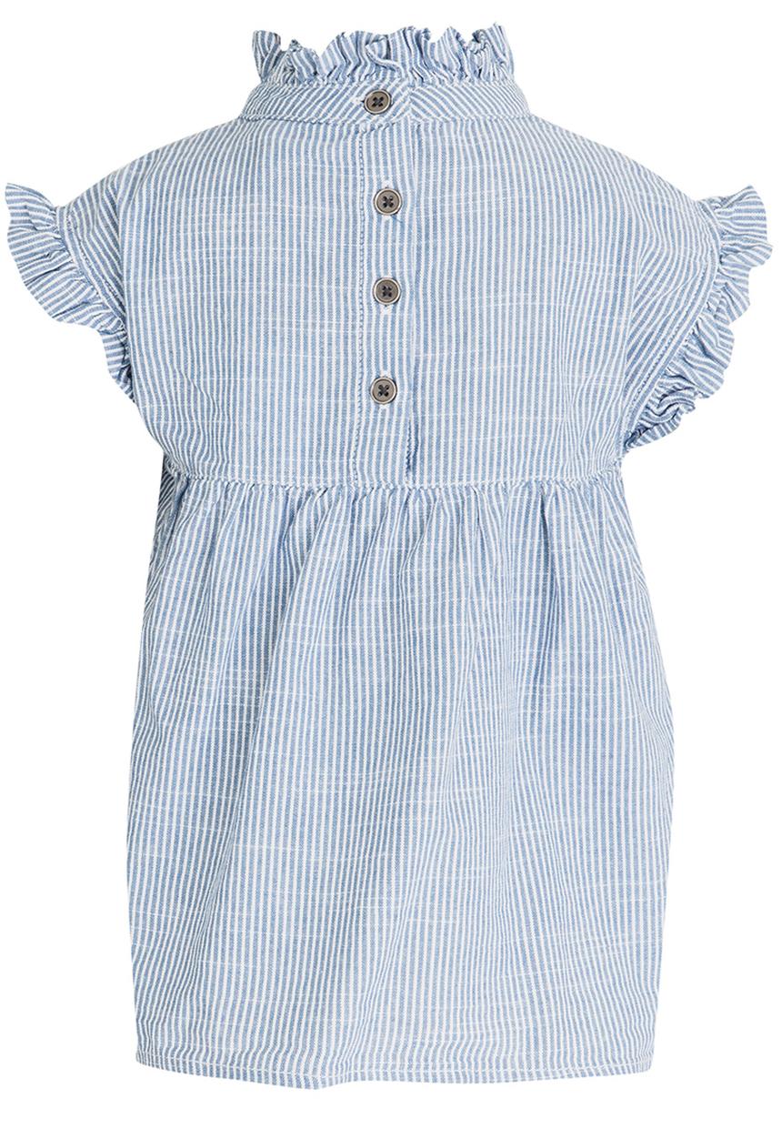 Name It - Ruffle Neck Blouse Pale Blue