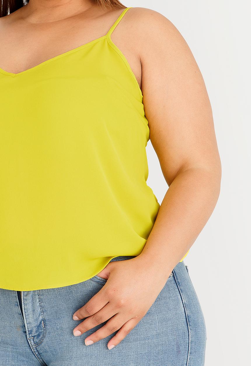 STYLE REPUBLIC PLUS - V-neck Cami Chartreuse