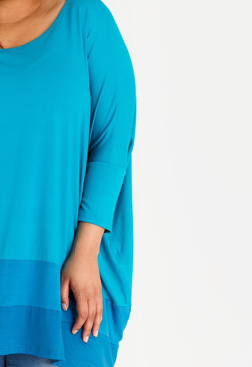 edit Plus - Colour Block Tunic Mid Blue