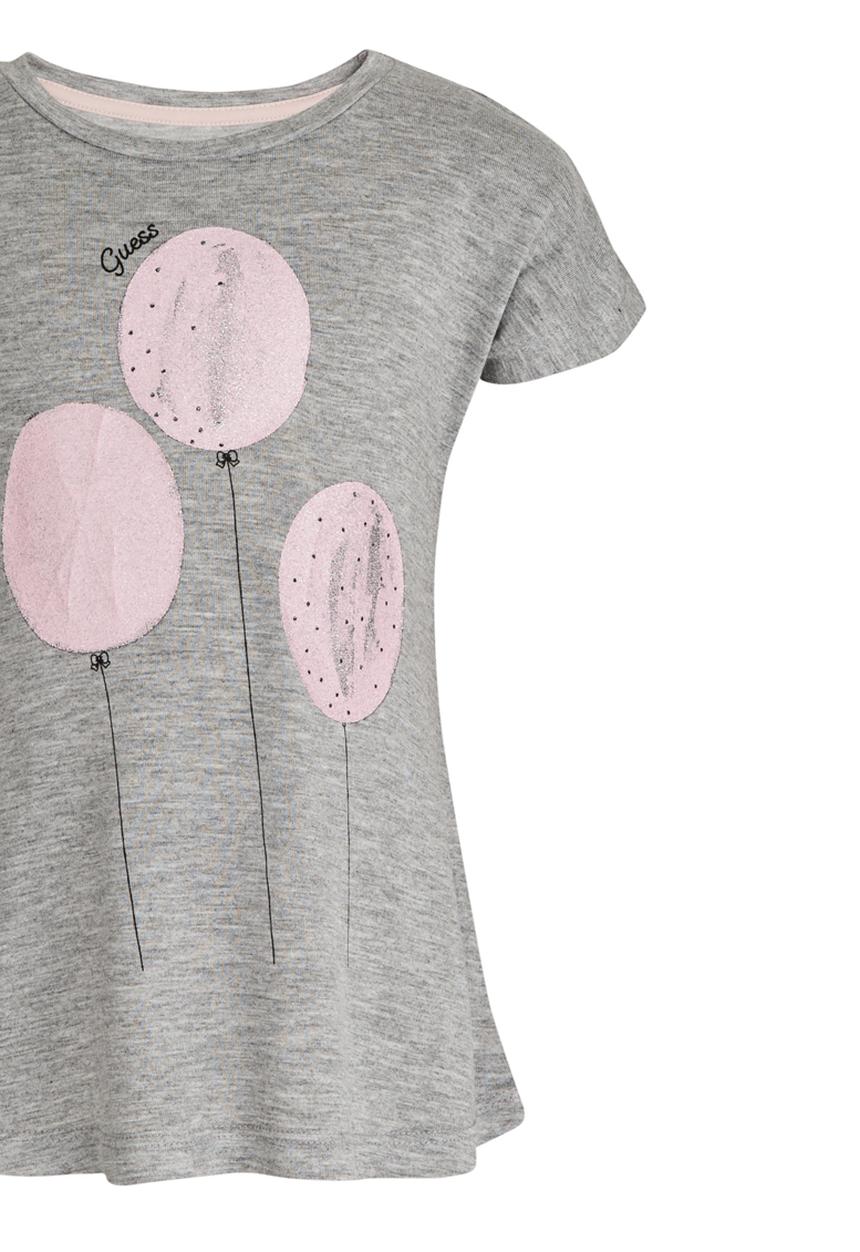 GUESS - Oversized Balloon Printed Top Pale Grey