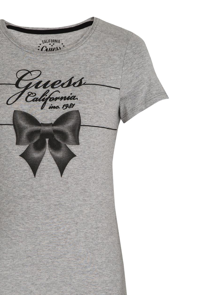 GUESS - Printed Bow Tee Pale Grey