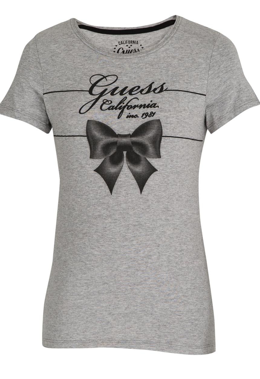 GUESS - Printed Bow Tee Pale Grey