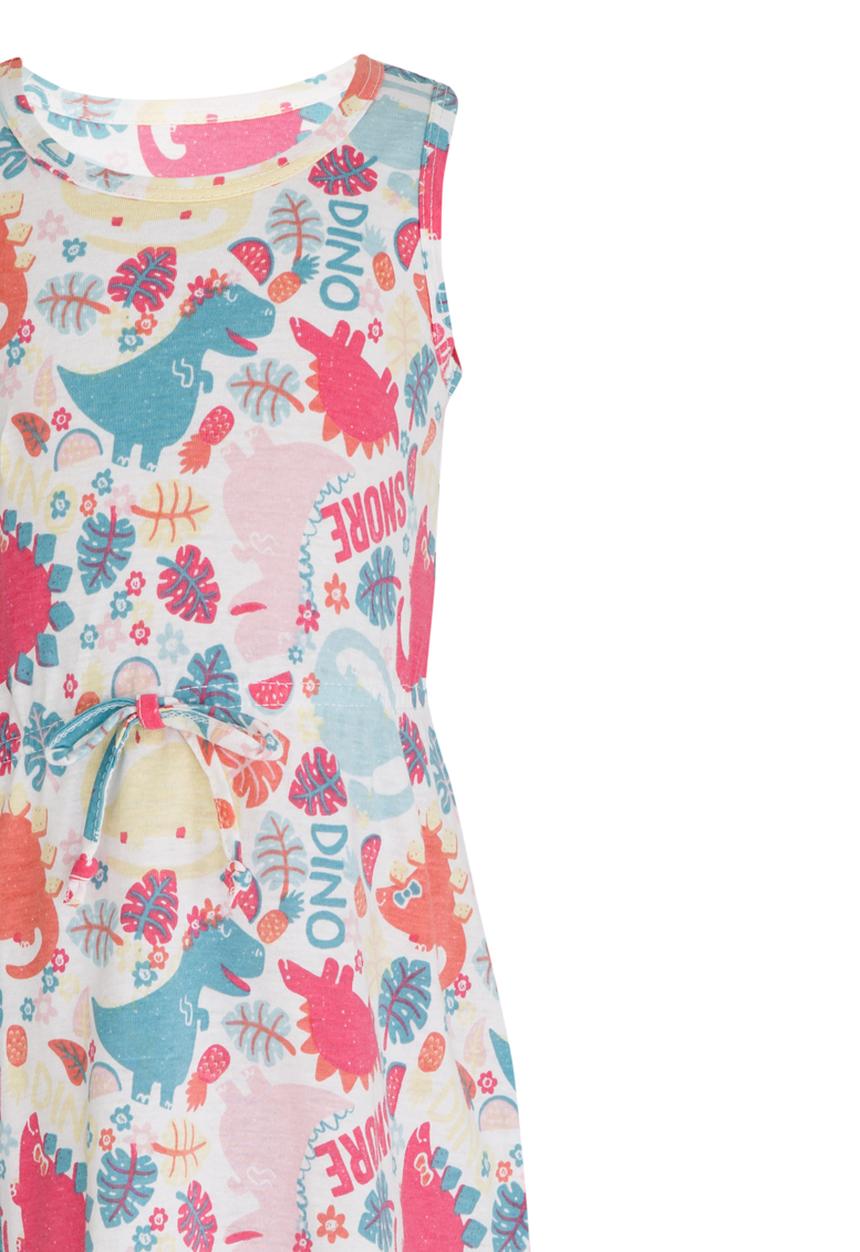 Twin Clothing - Dino Printed Dress Multi-colour