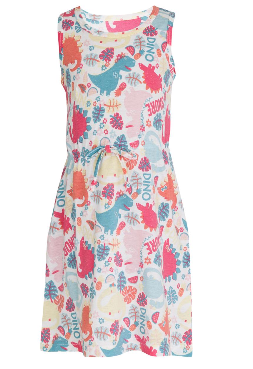 Twin Clothing - Dino Printed Dress Multi-colour