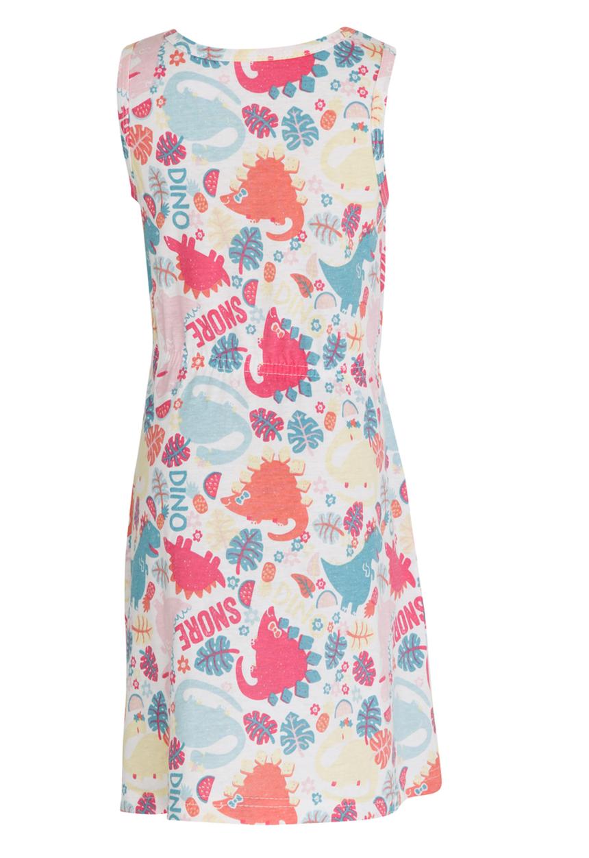 Twin Clothing - Dino Printed Dress Multi-colour