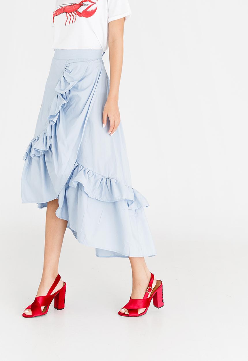 STYLE REPUBLIC - High Low Frill Skirt Pale Blue