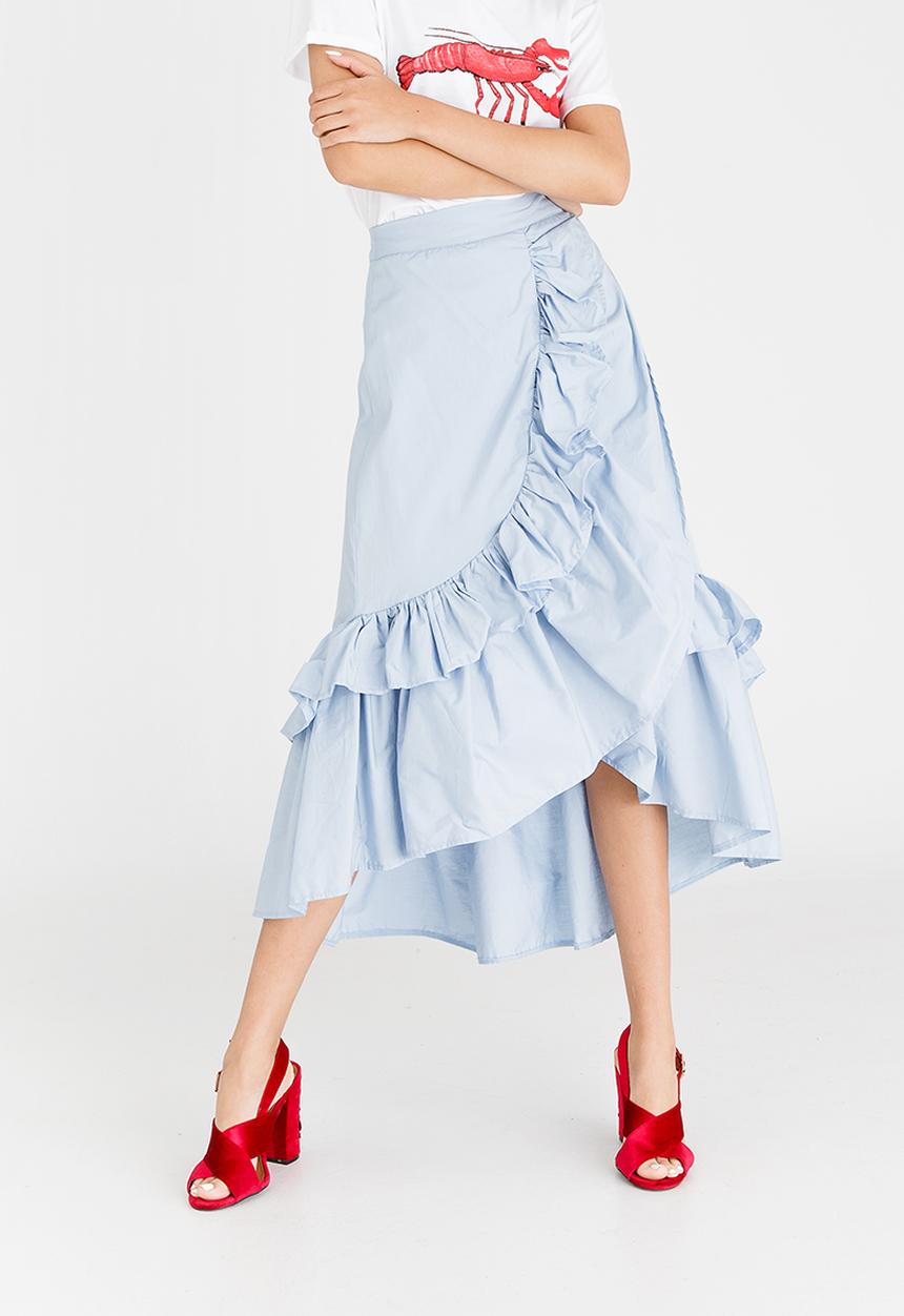 STYLE REPUBLIC - High Low Frill Skirt Pale Blue
