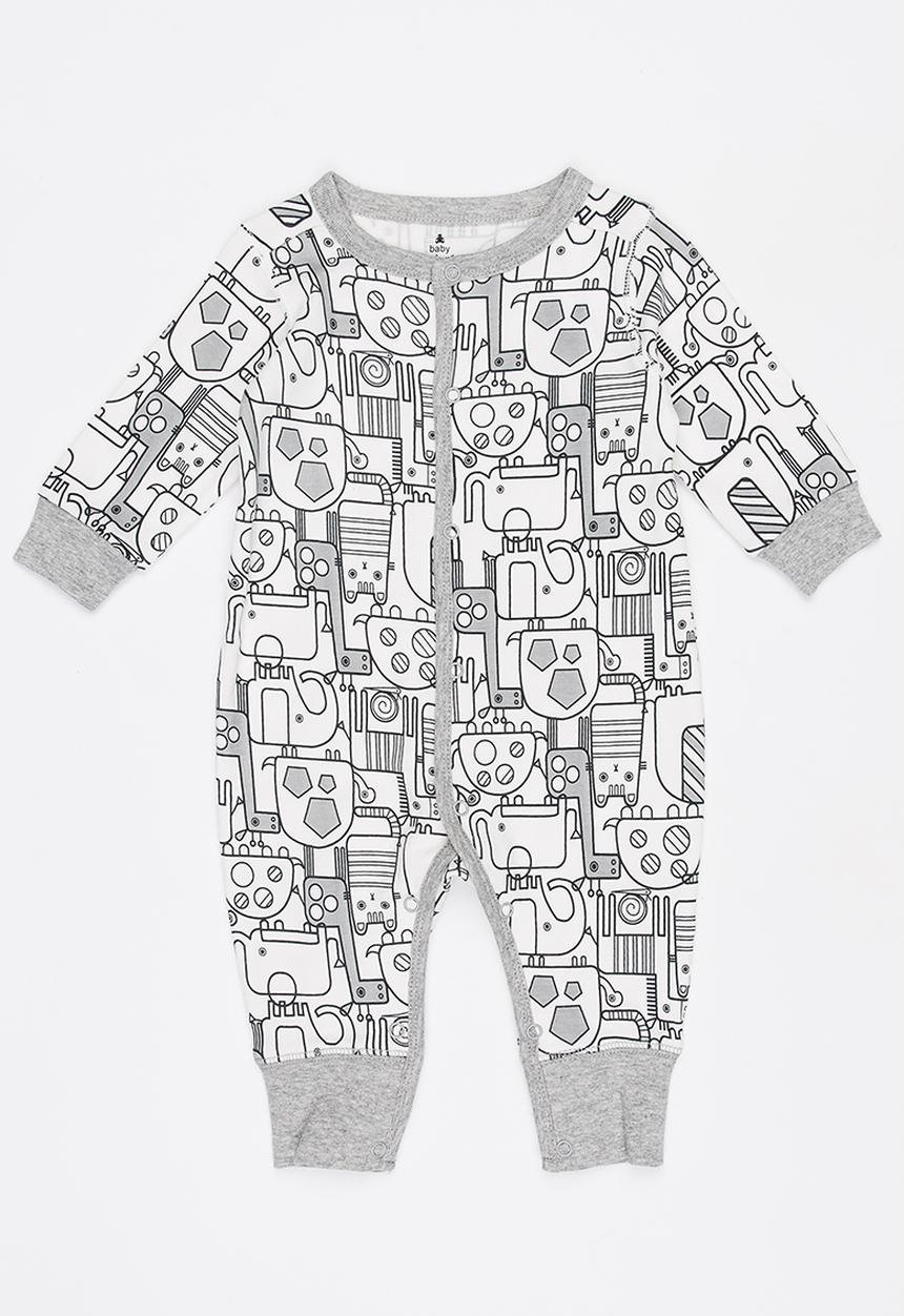Pop Candy - Printed Sleepsuit Grey