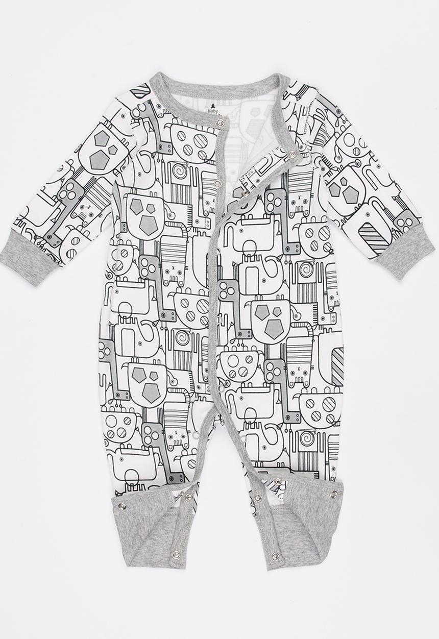 Pop Candy - Printed Sleepsuit Grey
