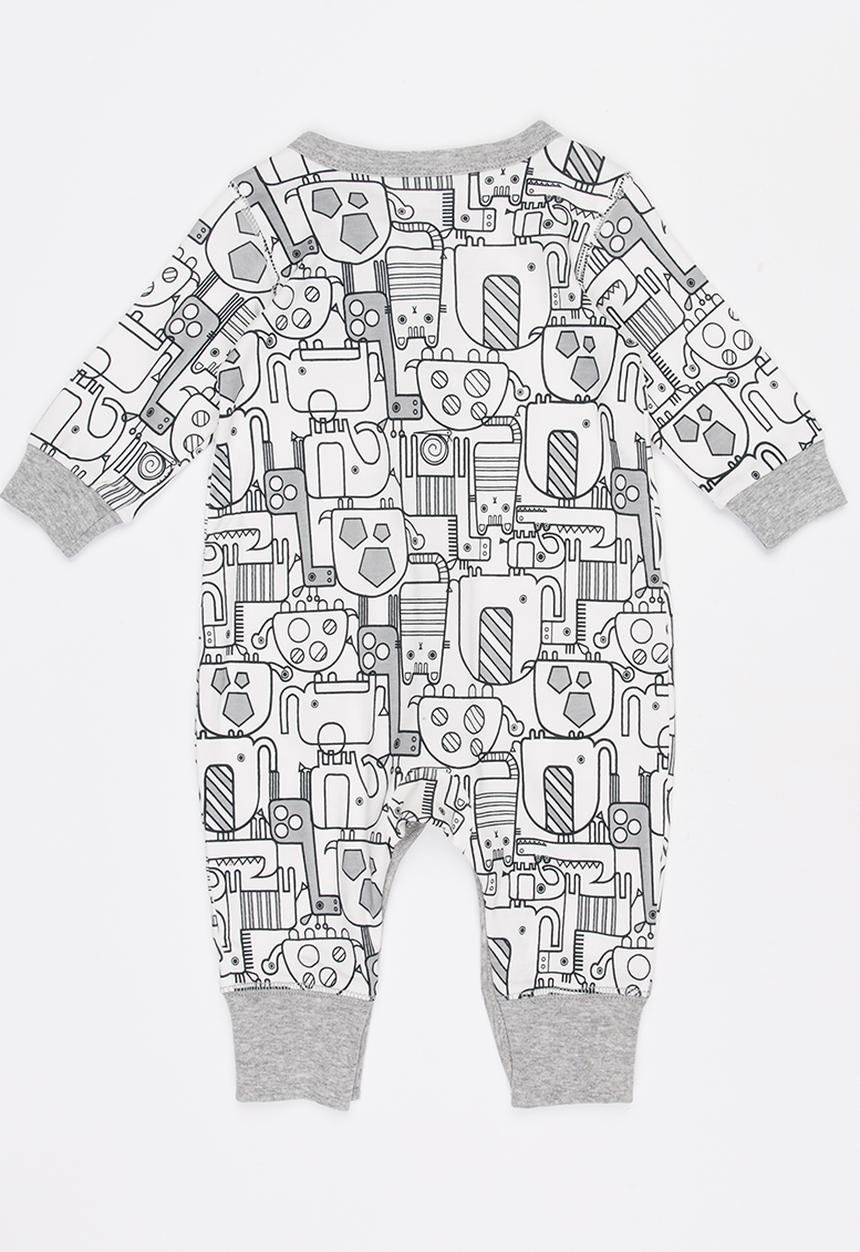 Pop Candy - Printed Sleepsuit Grey