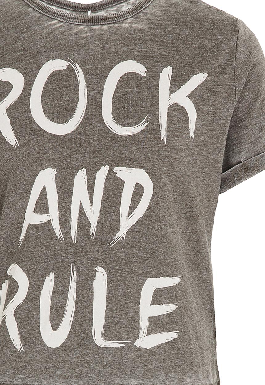 Name It - Printed Boxy Tee Grey