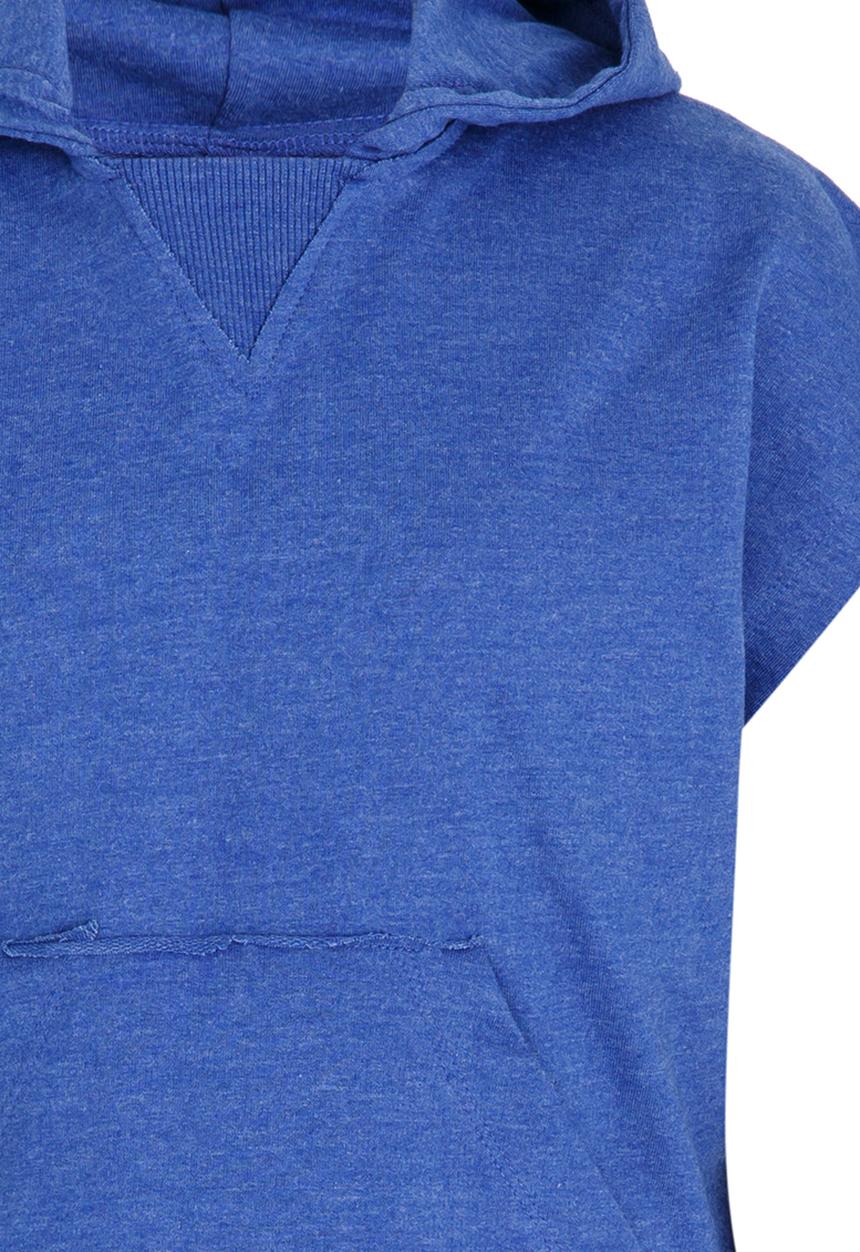 Name It - Cropped Sleeveless Hoodie Blue