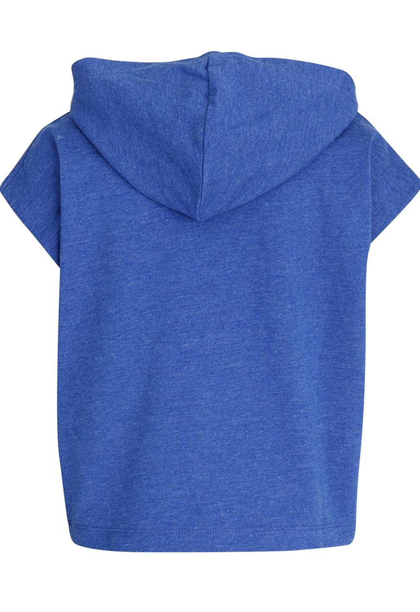 Name It - Cropped Sleeveless Hoodie Blue