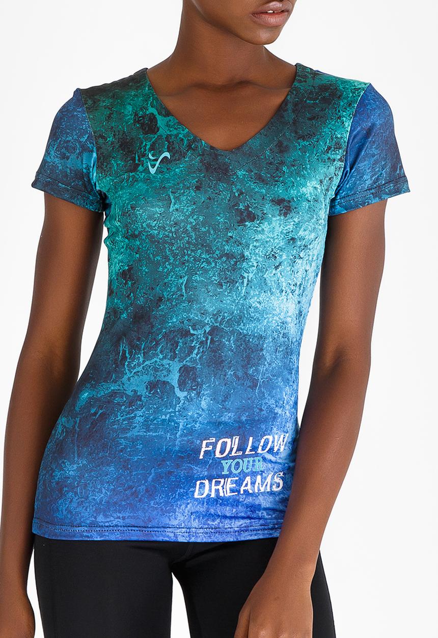 Vivolicious - Follow Your Dreams Pro Cool V-neck Tee Blue