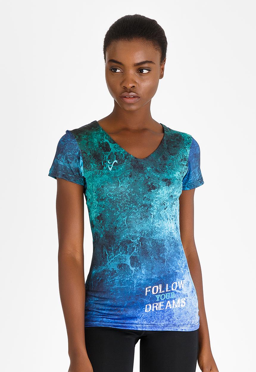 Vivolicious - Follow Your Dreams Pro Cool V-neck Tee Blue