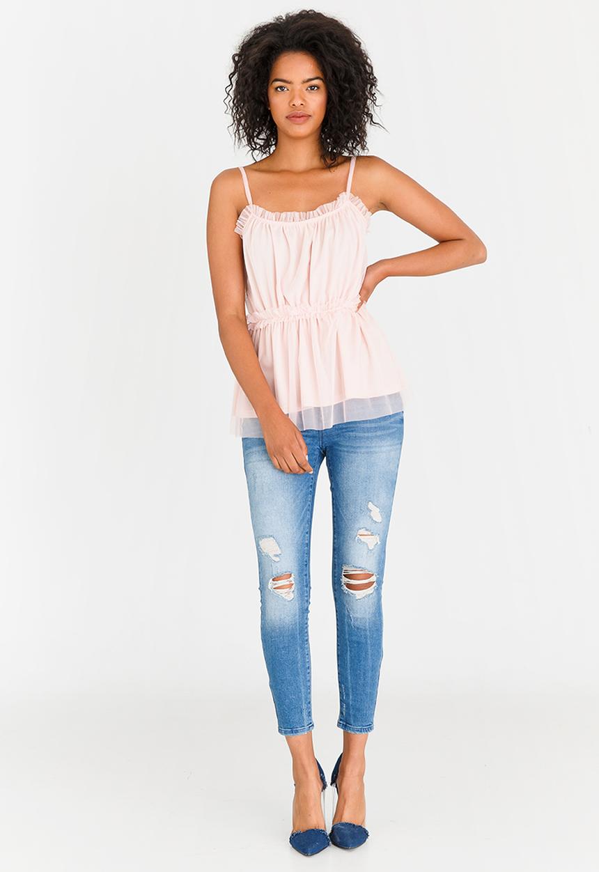 STYLE REPUBLIC - Mesh Tier Cami Pale Pink