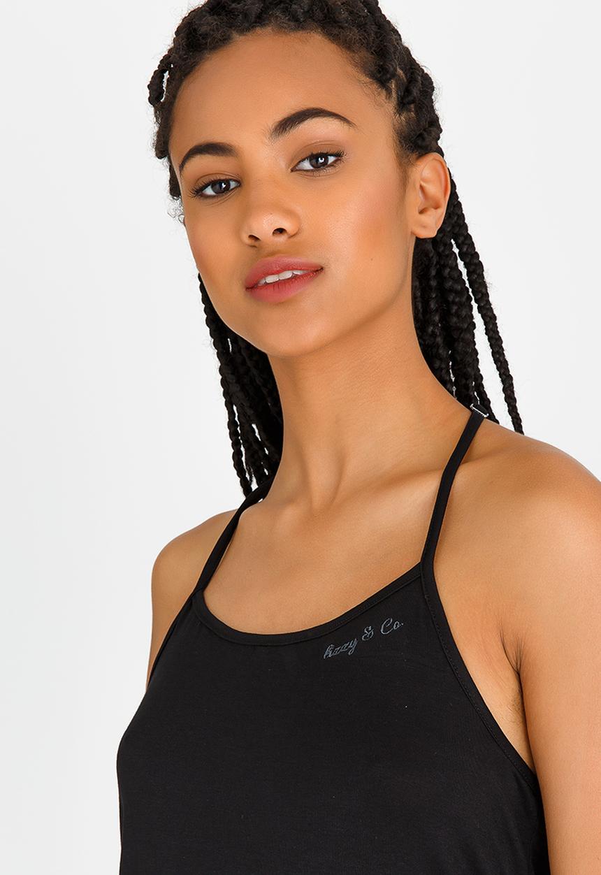Lizzy - Aira Styled Strappy Vest Black
