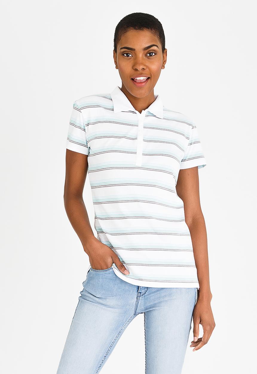 JEEP - Short Sleeve Stripe Golfer White