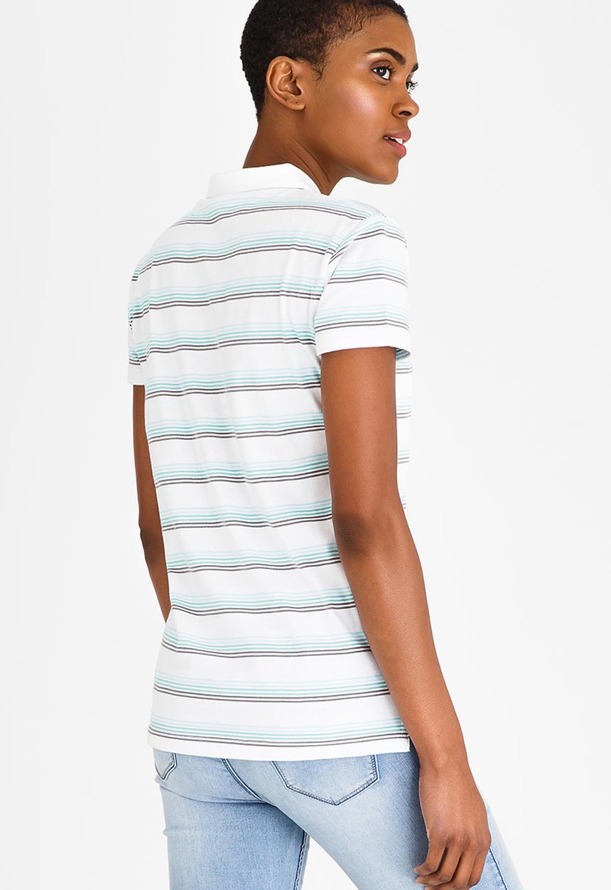 JEEP - Short Sleeve Stripe Golfer White