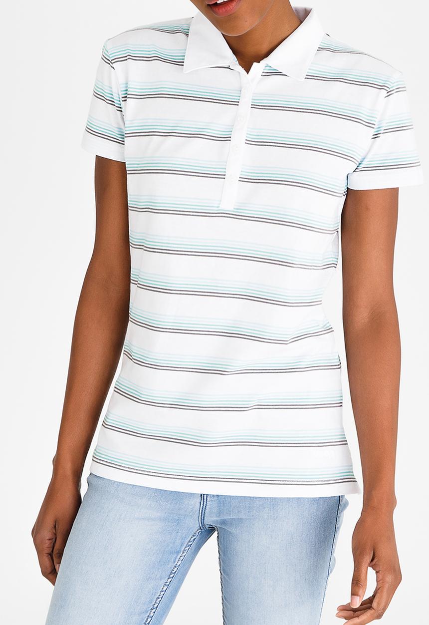 JEEP - Short Sleeve Stripe Golfer White