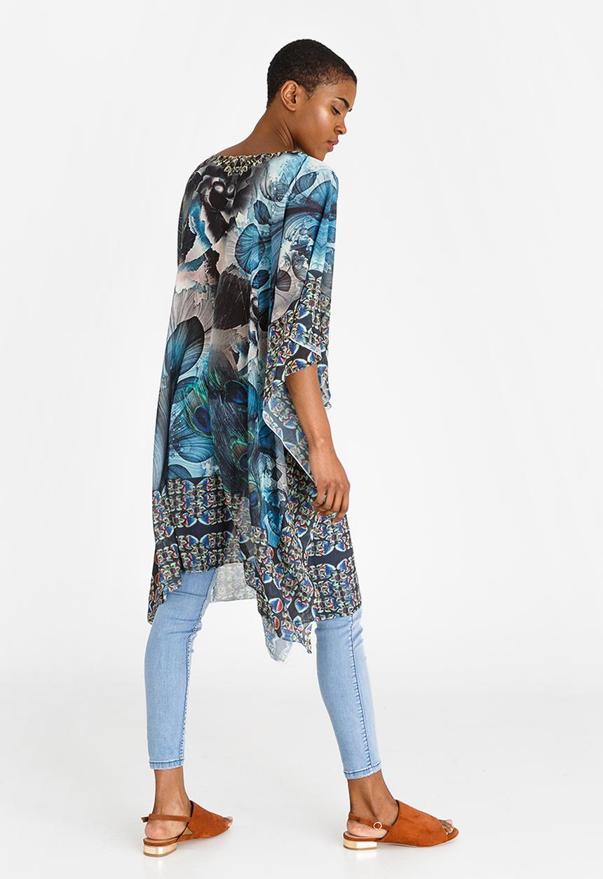 cath.nic - Grecian Mosaic Kaftan Top Blue