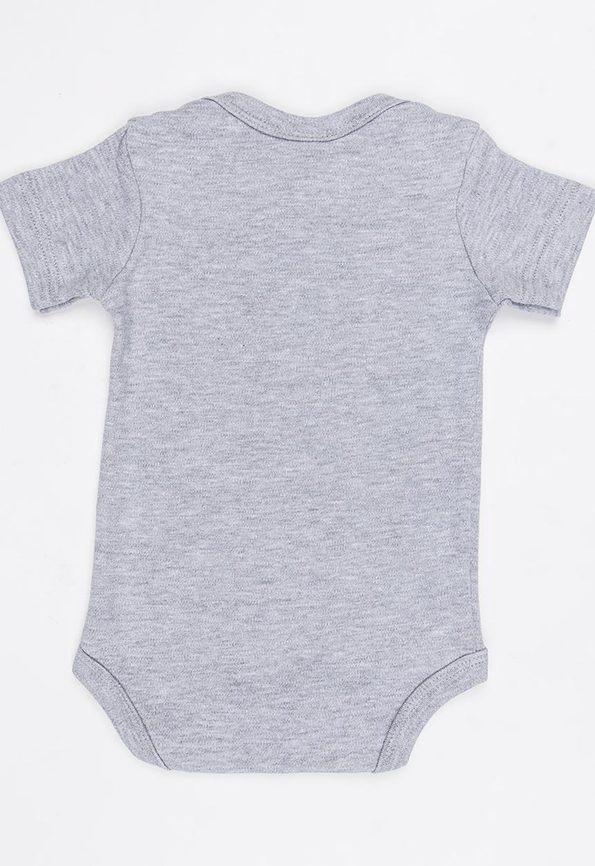 Funky Shop - Slogan Baby Grow Grey Melange