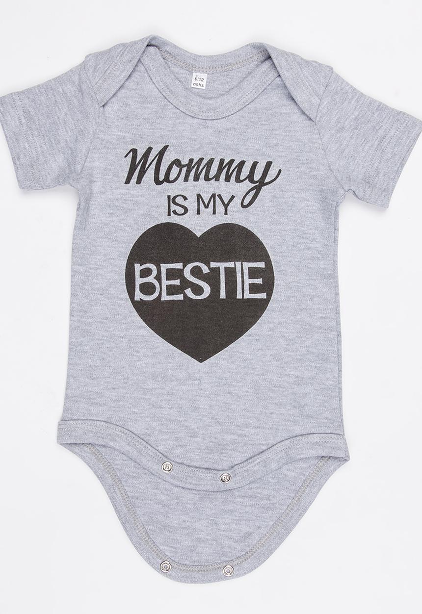 Funky Shop - Slogan Baby Grow Grey Melange