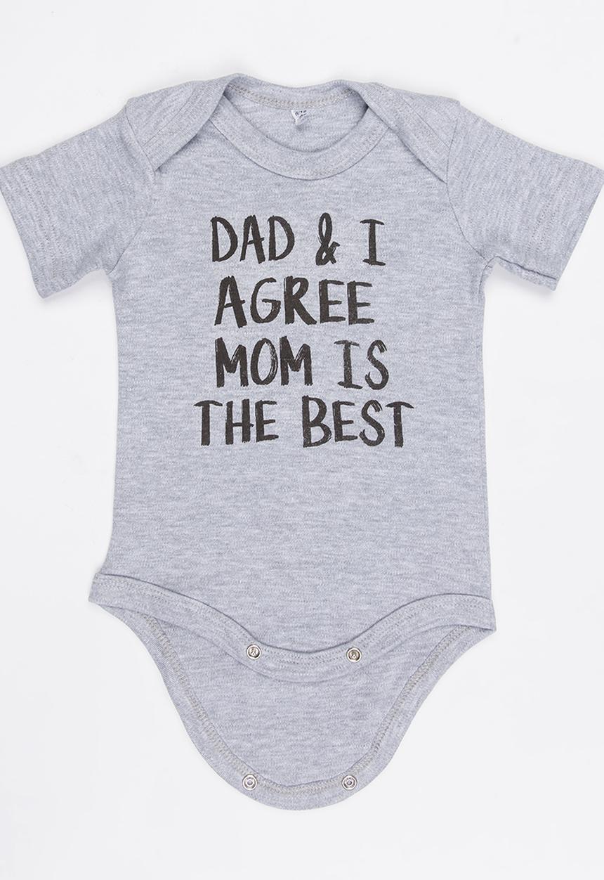 Funky Shop - Slogan Baby Grow Grey