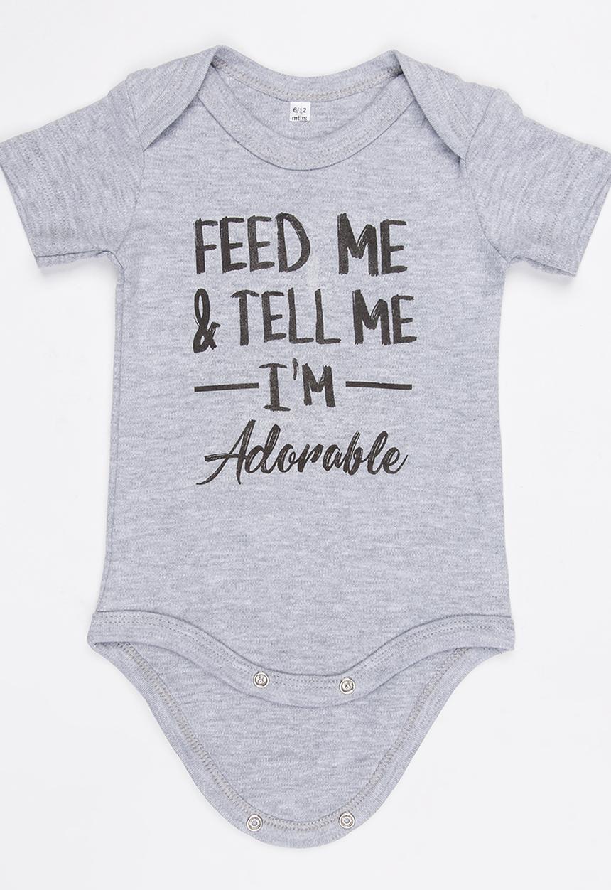 Funky Shop - Slogan Baby Grow Grey