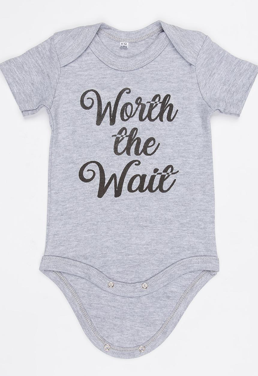 Funky Shop - Slogan Baby Grow Grey