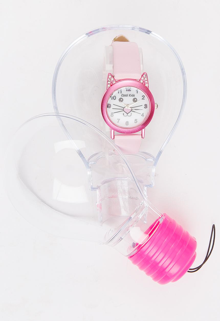 Cool Kids - Girls Kitty Watch Mid Pink