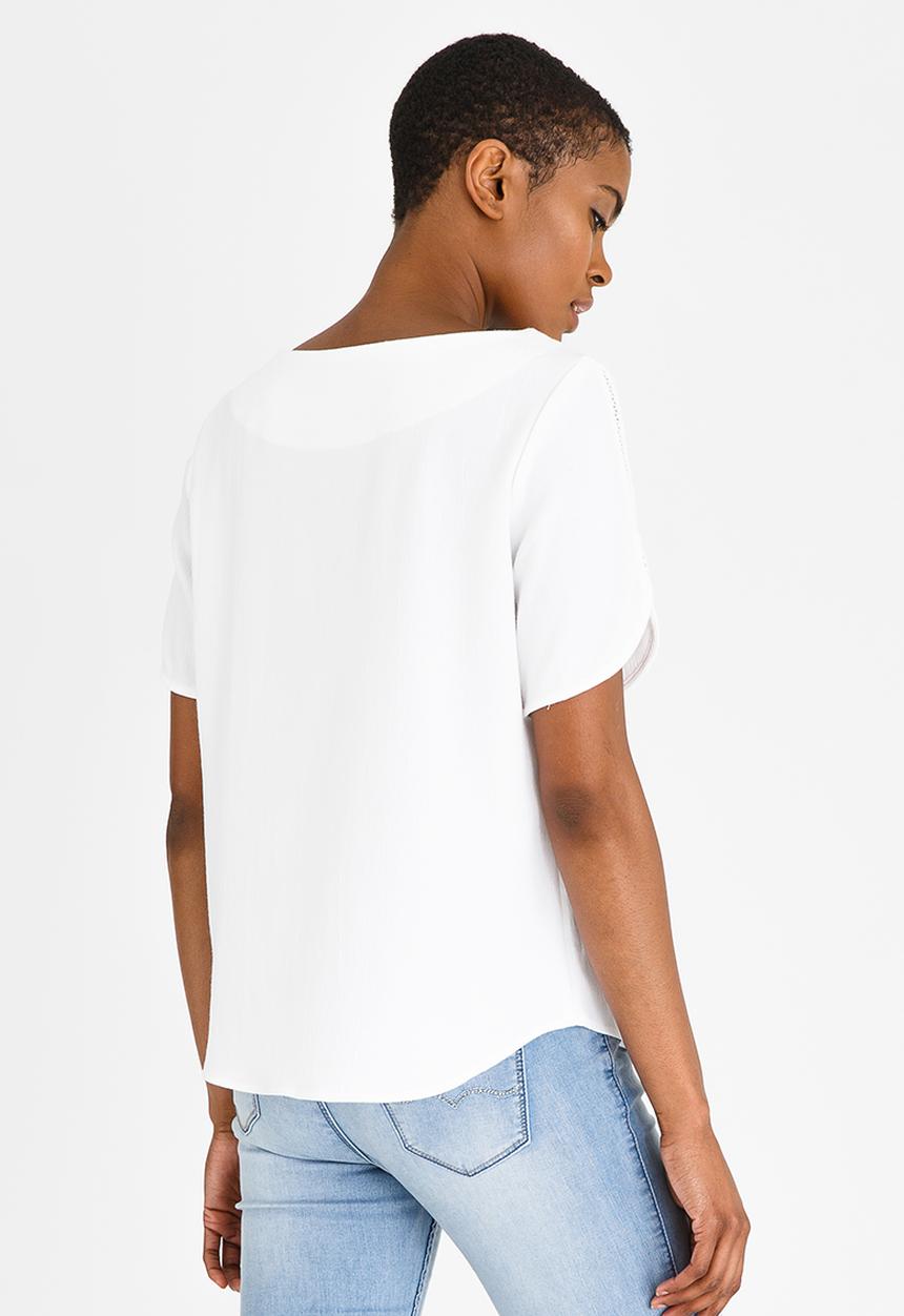 edit - Boxy Blouse with Lace White