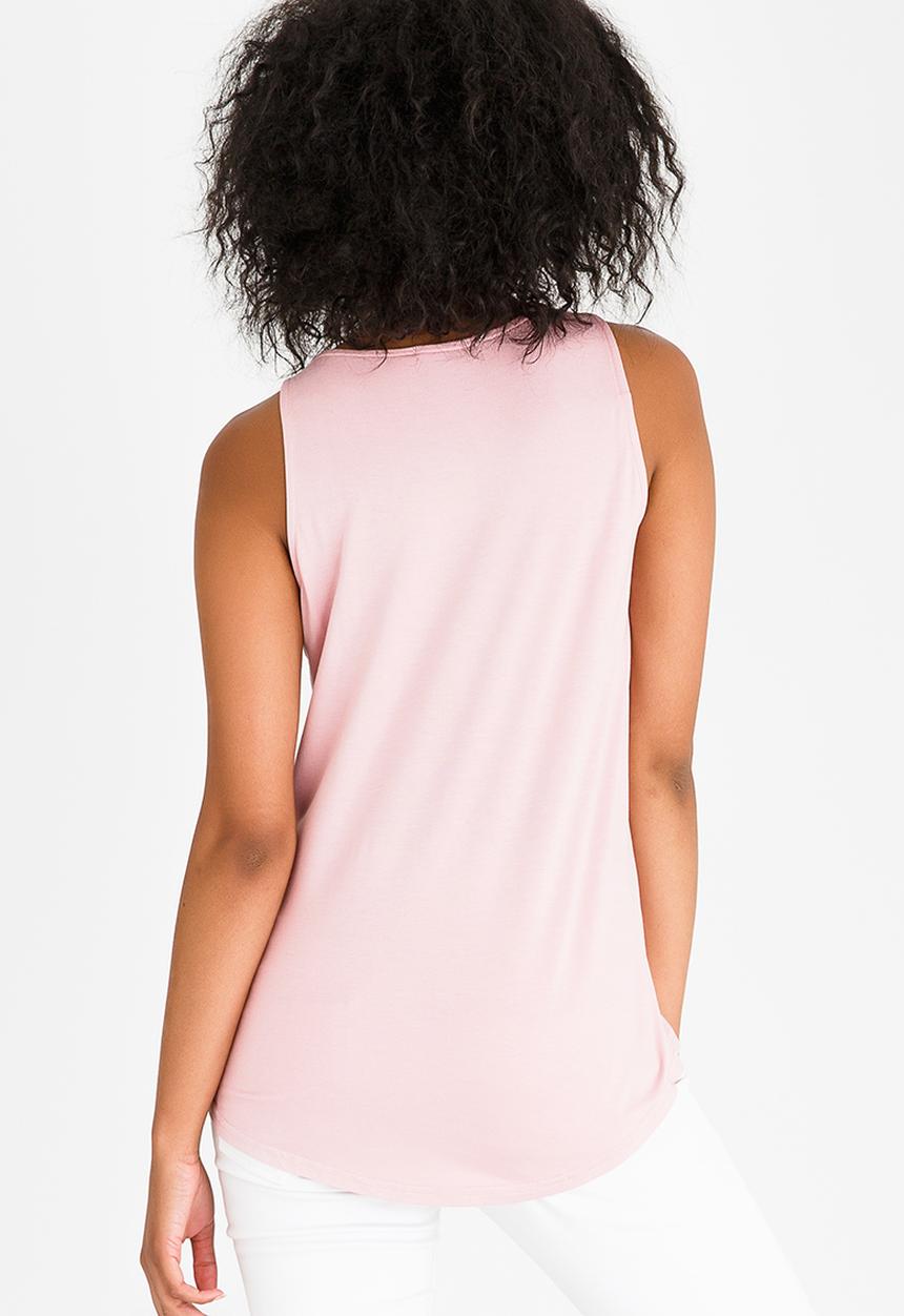 Kate Jordan - Rose Gold Print Vest Pale Pink