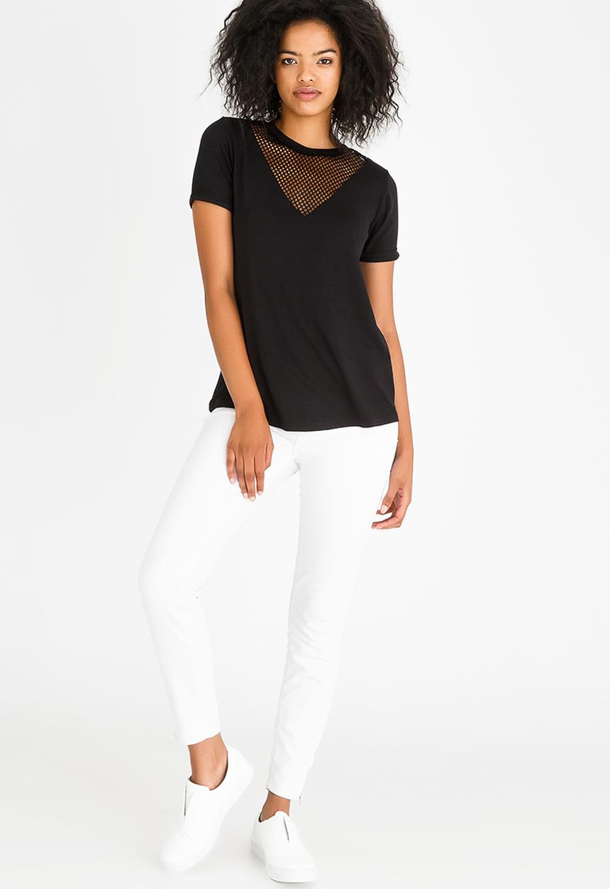 Kate Jordan - Mesh Inset Top Black