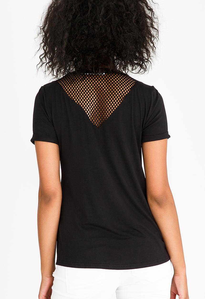 Kate Jordan - Mesh Inset Top Black