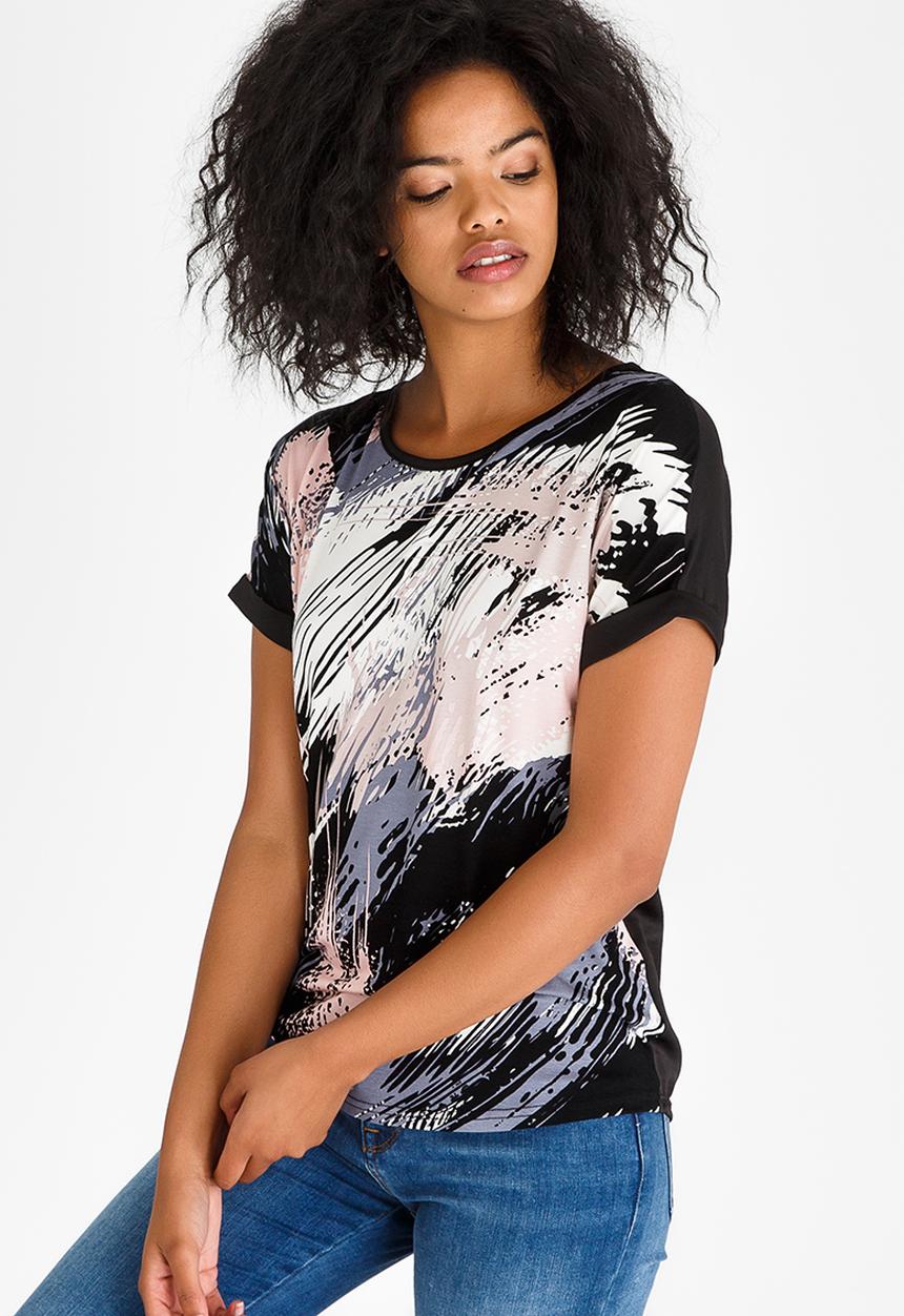 Kate Jordan - Satin Combo Top Black