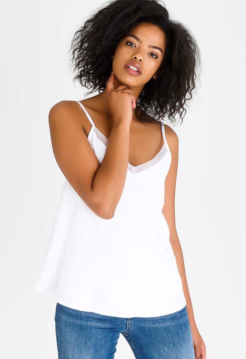 Kate Jordan - Mesh Inset Cami White