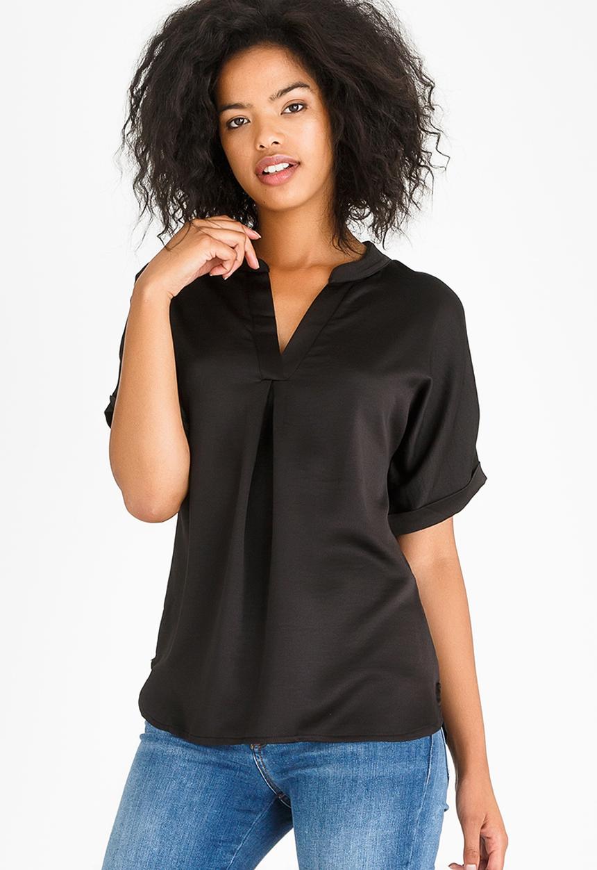 Kate Jordan - Satin Sueded Shirt Black
