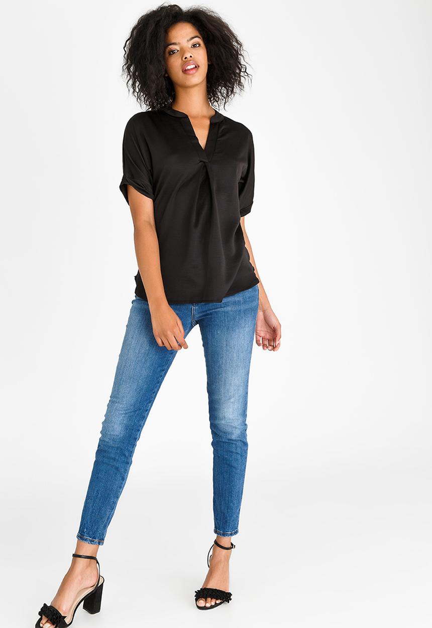 Kate Jordan - Satin Sueded Shirt Black