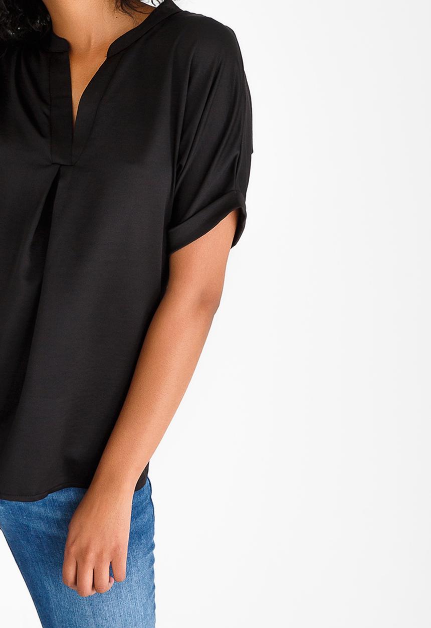 Kate Jordan - Satin Sueded Shirt Black