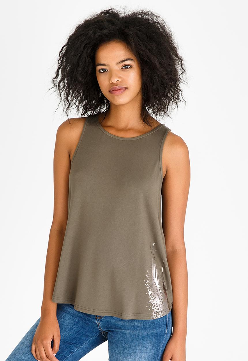 Kate Jordan - Rose Gold Zip Vest Green