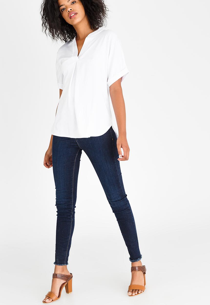 Kate Jordan - Satin Sueded Shirt White
