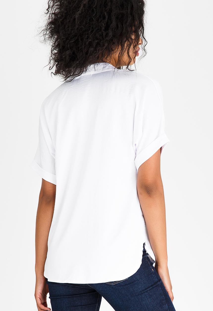 Kate Jordan - Satin Sueded Shirt White