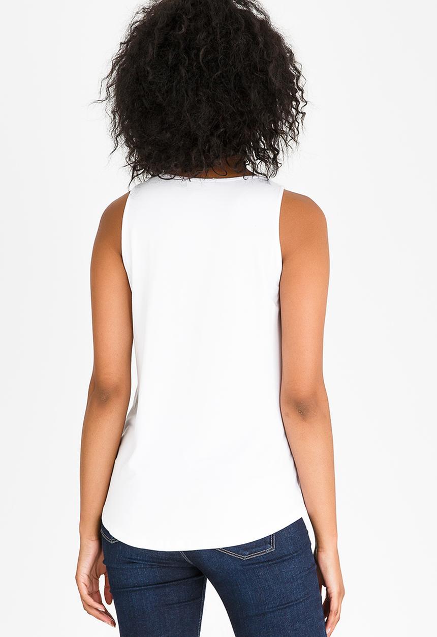 Kate Jordan - Rose Gold Print Vest White