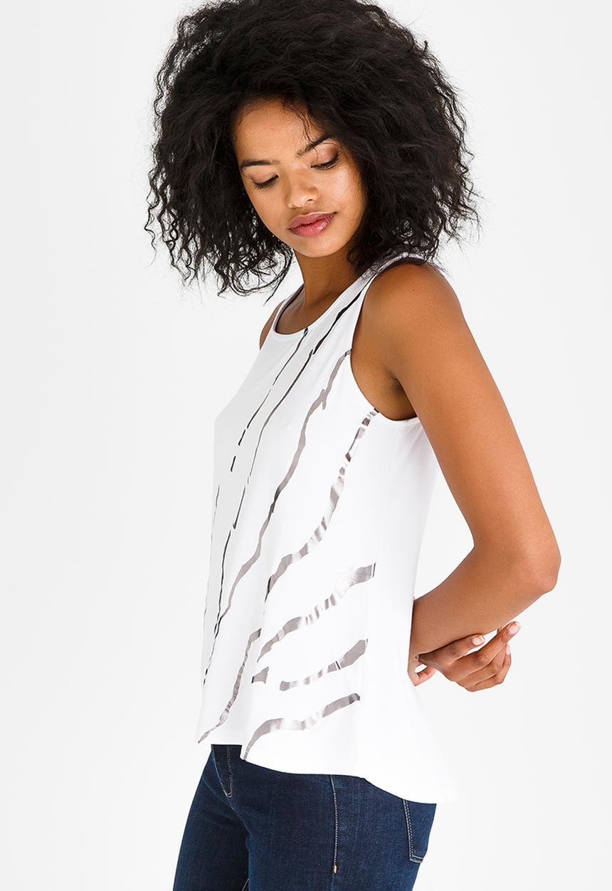 Kate Jordan - Rose Gold Print Vest White