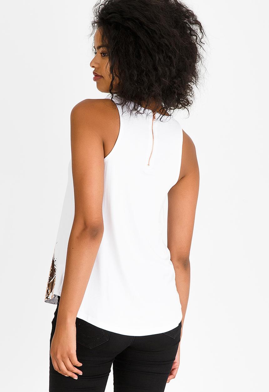 Kate Jordan - Rose Gold Zip Vest White