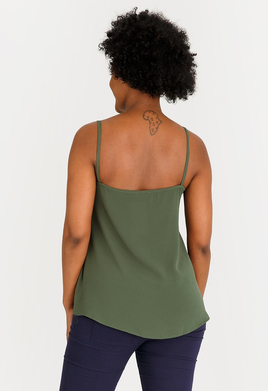 edit Maternity - Woven Cami Khaki Green