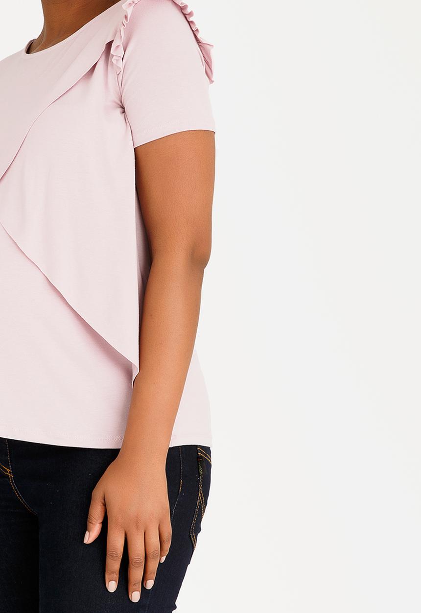 edit Maternity - Frill Detail Nursing Top Pale Pink