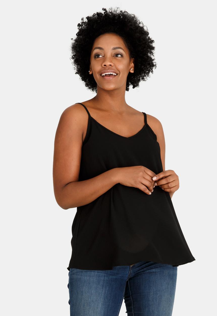 edit Maternity - Woven Cami Black