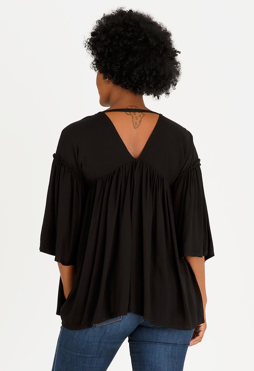 edit Maternity - Flowy Boho Top Black